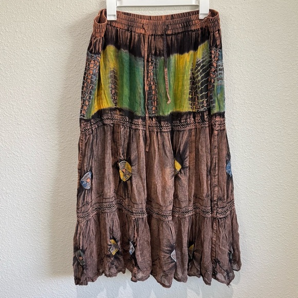 Y2K Style in Fashion Womens Plus Size Skirt Hippie Patterned Boho Witchy Goblin - Picture 1 of 11